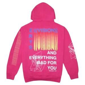 Msftsrep Jaden Smith Eyres Tour Hoodie Sweatshirt Oversized Graphic Print Pink L